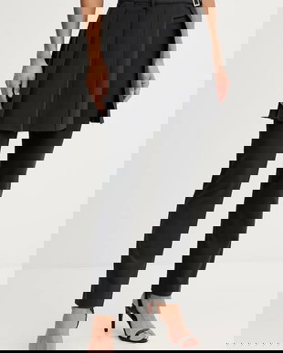 Sisley pantaloni culoarea gri, drept, high waist, 483QLF07Y