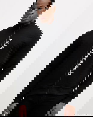 Karl Lagerfeld hanorac de bumbac culoarea negru, cu imprimeu, 554917.705400