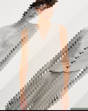 Pedro del Hierro vestă culoarea bej, un singur rând de nasturi, 7312262