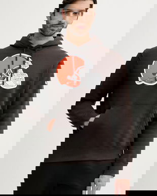 Nike bluză Club Logo Hoodie culoarea maro, cu glugă, cu imprimeu, NKDK-2DI-9I-N09