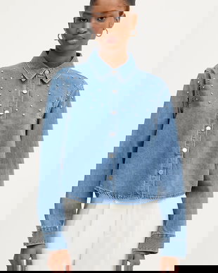 Morgan cămașă jeans cu guler clasic, regular, CBLING