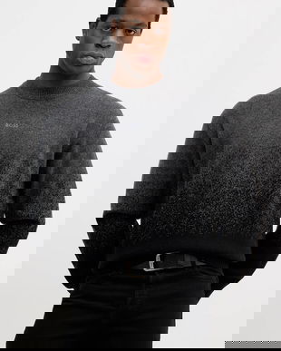 BOSS Orange pulover de lână culoarea gri, 50548701