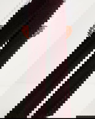 Haveone pantaloni culoarea bordo, lat, high waist, PCB-P033