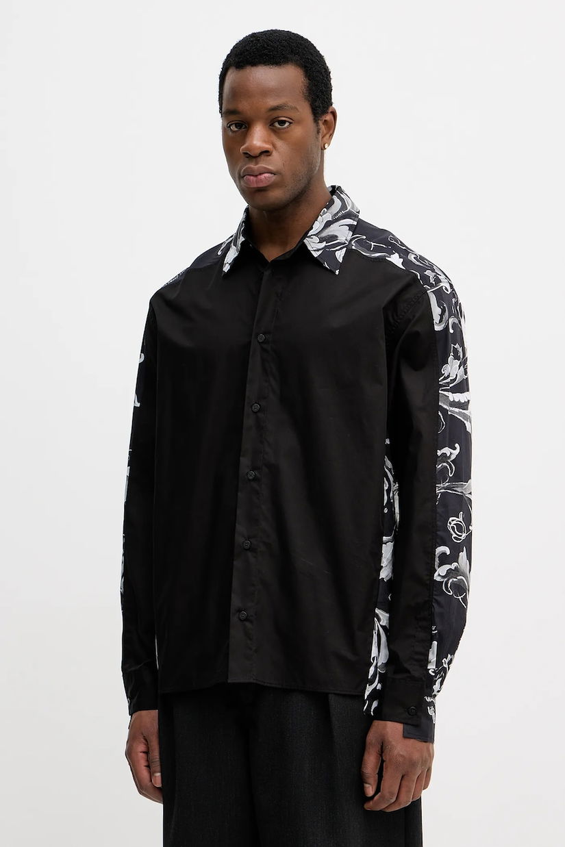 Versace Jeans Couture cămașă din bumbac culoarea negru, relaxed, 79GAL212 NS698
