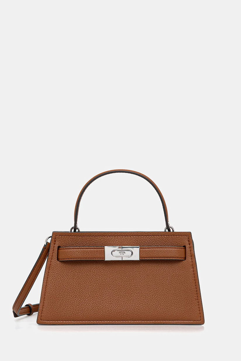 Tory Burch poșetă de piele Lee Radziwill culoarea maro, 175603-200