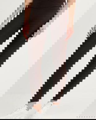 adidas Performance leggins de antrenament culoarea maro, uni, KT3284