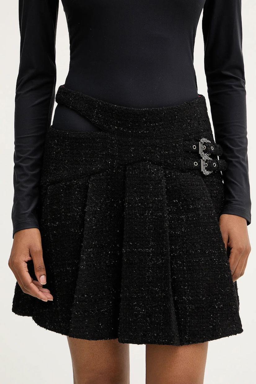 Versace Jeans Couture fustă mini culoarea negru, mini, drept, 79HAE801 N0539