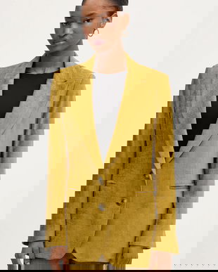 Haveone sacou culoarea verde, un singur rând de nasturi, uni, JCB-P002