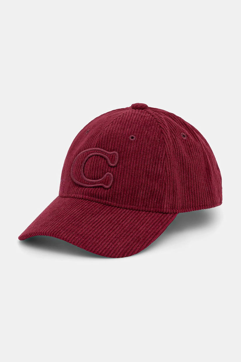 Coach șapcă de baseball din catifea culoarea bordo, 29CCN97