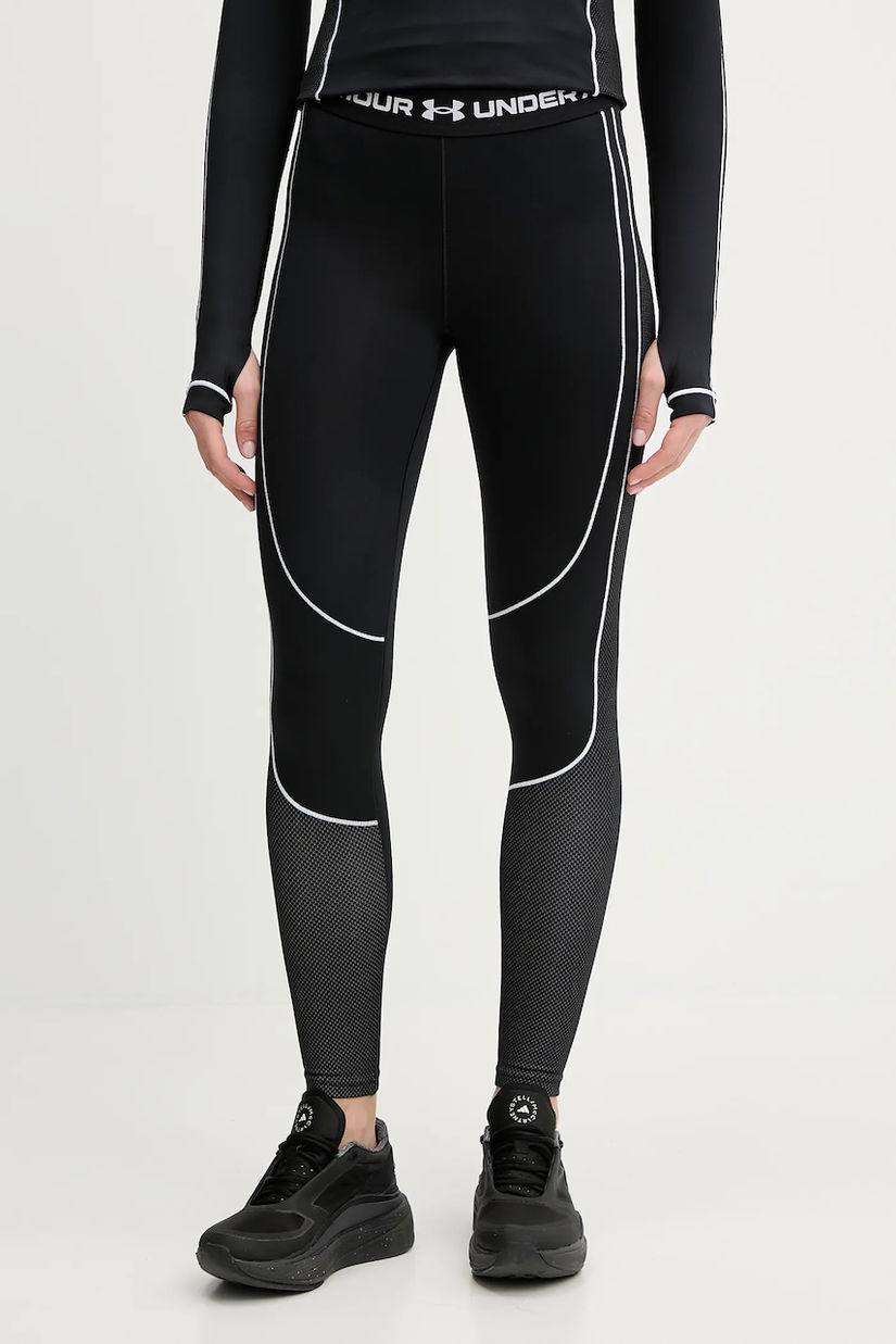Under Armour leggins de antrenament ColdGear culoarea negru, cu imprimeu, 6003997