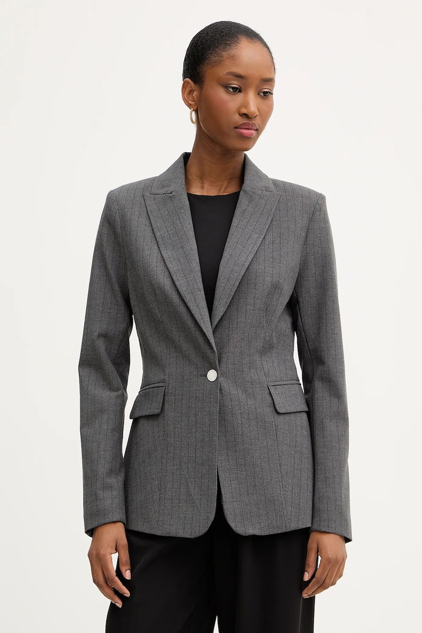 Morgan sacou culoarea gri, un singur rând de nasturi, cu imprimeu, VBOKY.F