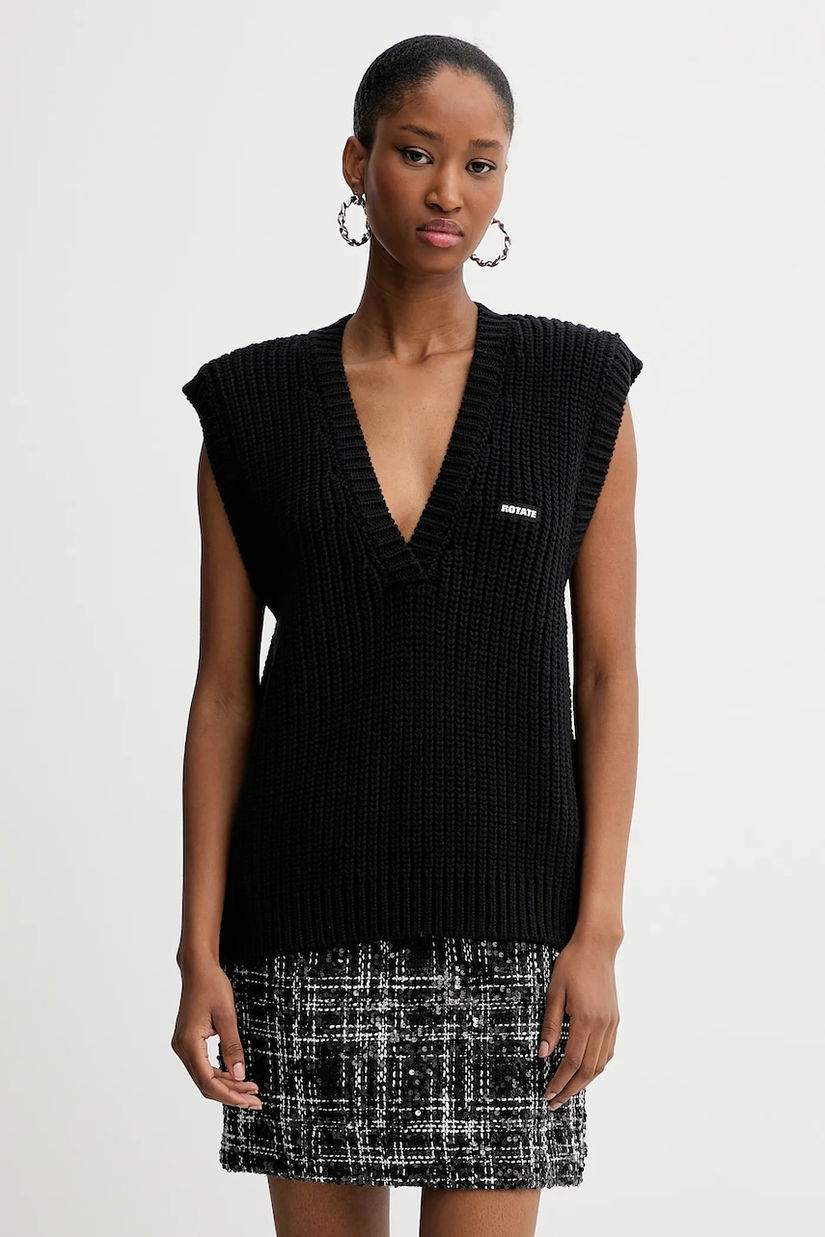 Rotate vestă culoarea negru, călduros, 114733100