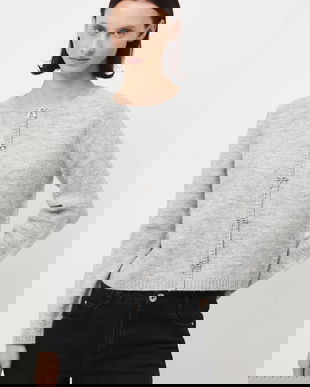 Medicine cardigan din amestec de lana culoarea gri, light