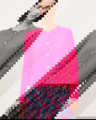 Medicine cardigan din amestec de lana culoarea roz, light