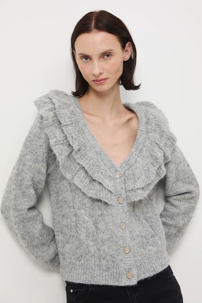 Medicine cardigan culoarea gri, călduros