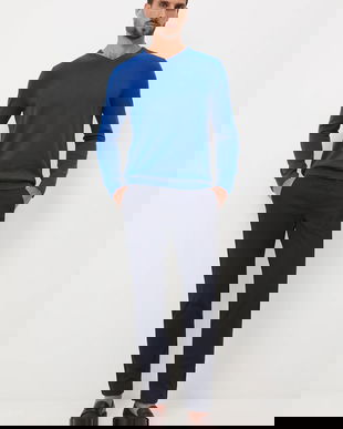 Medicine pantaloni culoarea albastru marin, cu fason chinos