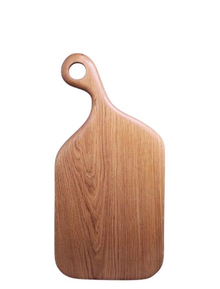 Tocător din lemn de stejar cu mâner rotund finisaj natural, handmade