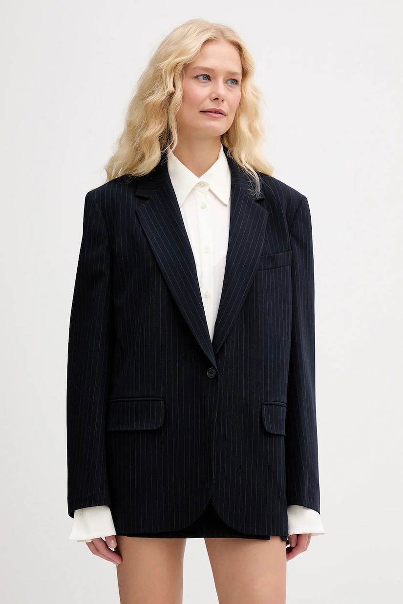 Aniye By sacou culoarea bleumarin, un singur rând de nasturi, cu imprimeu, 181196