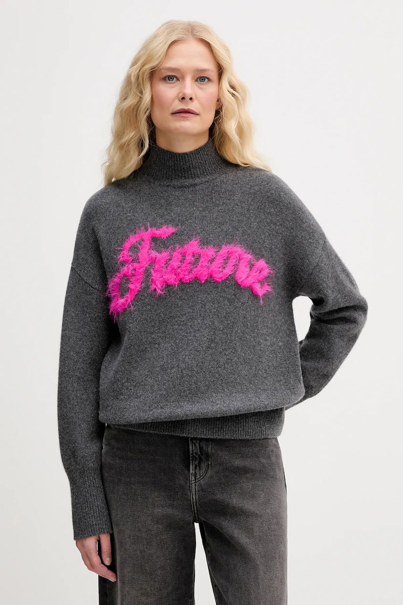 FROM FUTURE pulover de cașmir culoarea gri, light, WPM03338