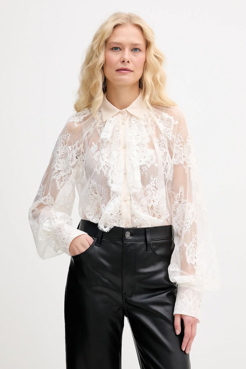 Aniye By cămașă culoarea bej, cu guler clasic, regular, 181473