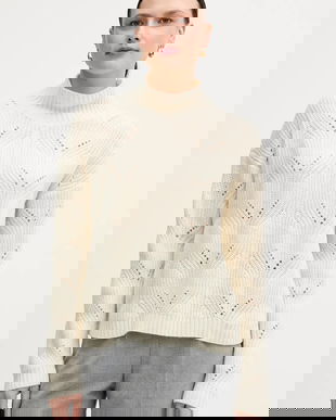 United Colors of Benetton pulover din amestec de lână culoarea bej, light, cu turtleneck, 1FDFD10F2