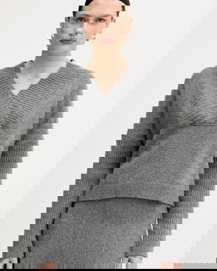 United Colors of Benetton pulover din amestec de lână culoarea gri, 1444D403H