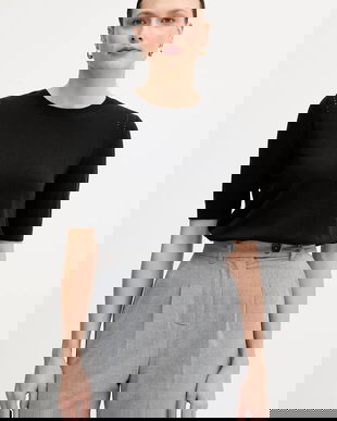 Sisley pulover din amestec de lână culoarea negru, light, 1SBXM106L