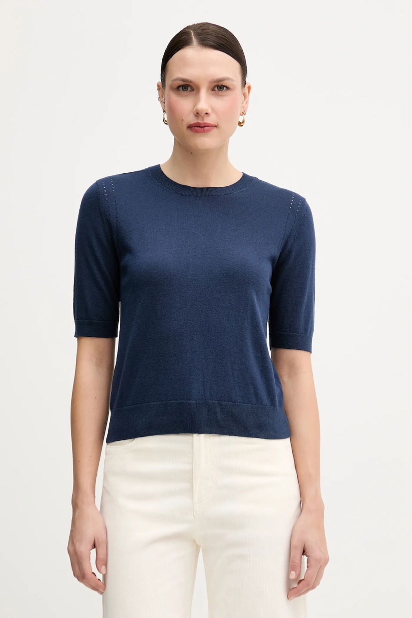 Sisley pulover din amestec de lână culoarea bleumarin, light, 1SBXM106L