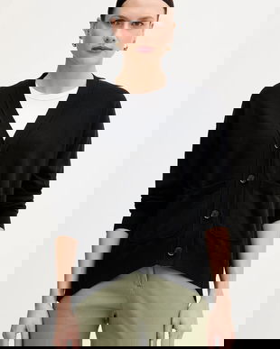 Sisley cardigan din amestec de lână culoarea negru, light, 1KHTM602P