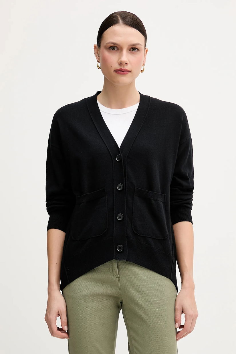 Sisley cardigan din amestec de lână culoarea negru, light, 1KHTM602P