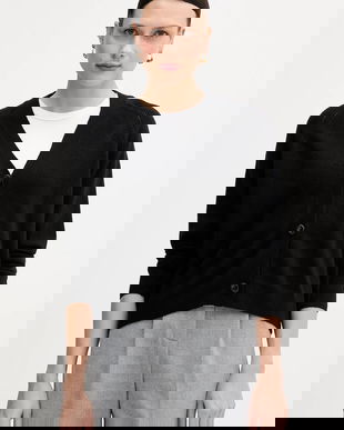 Sisley cardigan din amestec de lână culoarea negru, light, 102HM602Q