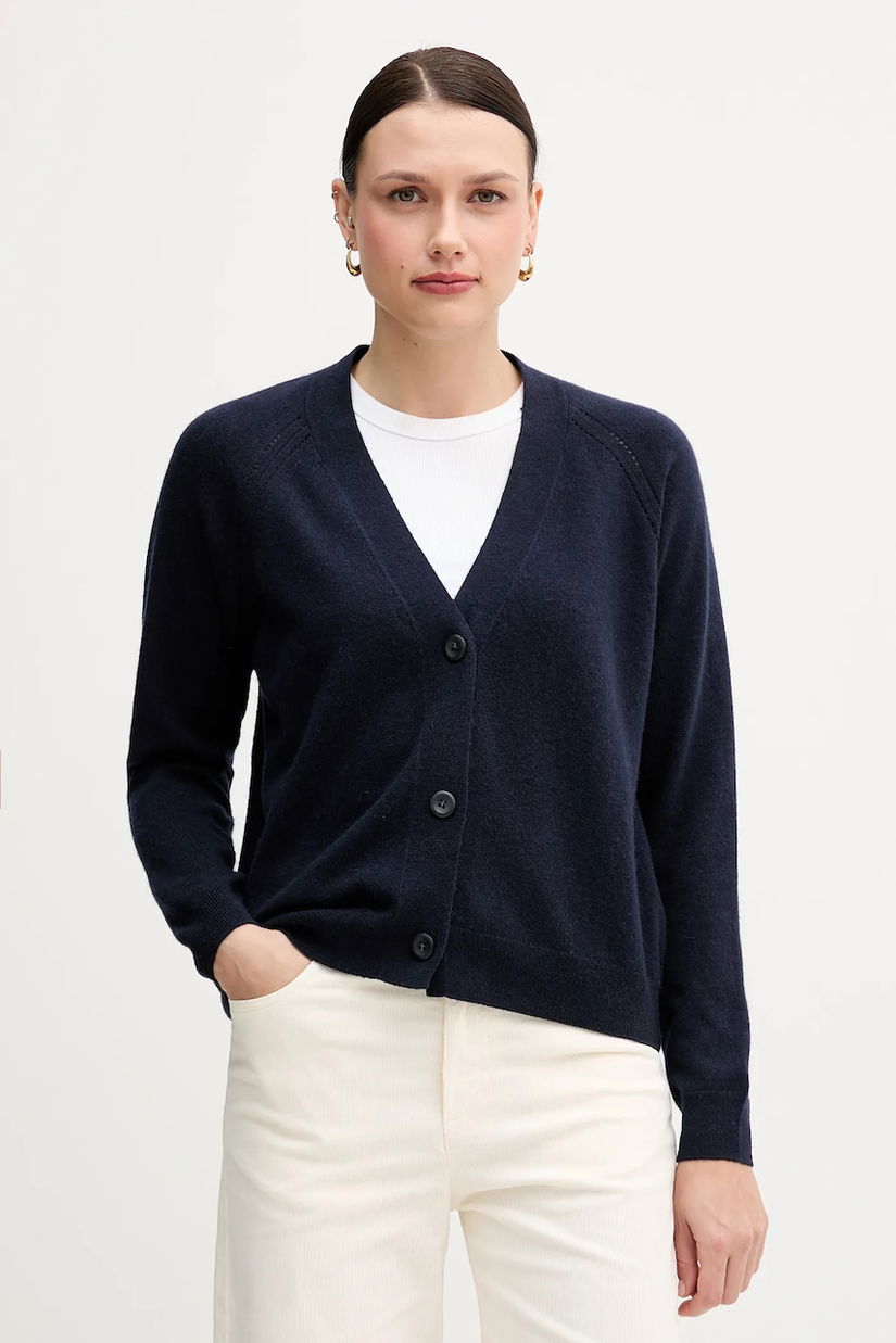 Sisley cardigan din amestec de lână culoarea bleumarin, light, 102HM602Q