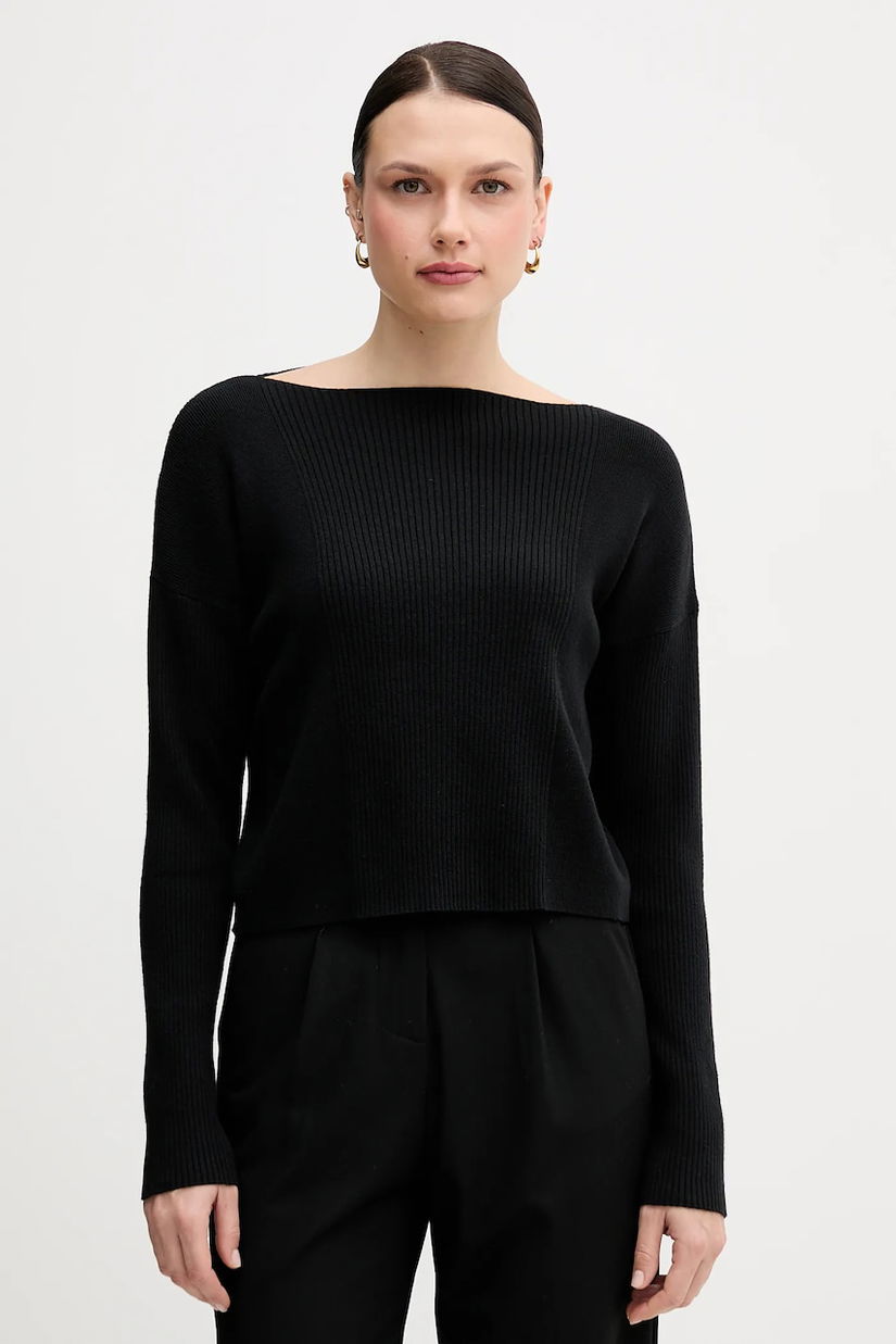 Sisley pulover din amestec de lână culoarea negru, 1KHTL106J