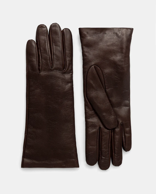 Weekend Max Mara mănuși de piele SENAPESHORT culoarea maro, 2525566035600