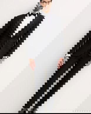 BOSS costum de lână culoarea negru, uni, 50551762