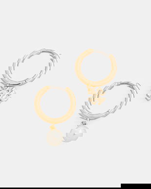 Tory Burch cercei placați cu aur Kira Mismatched 176768-782