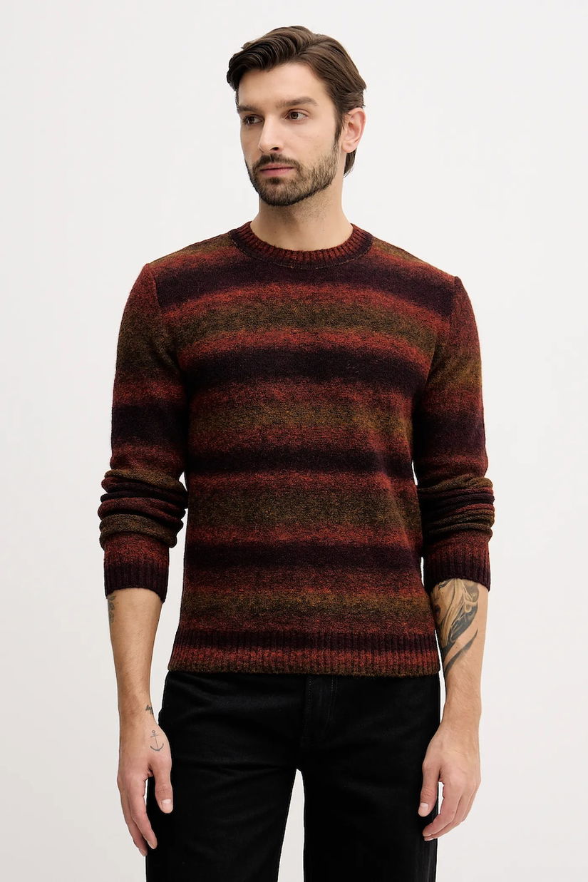 United Colors of Benetton pulover din amestec de lână culoarea bordo, 1HNNK10AT