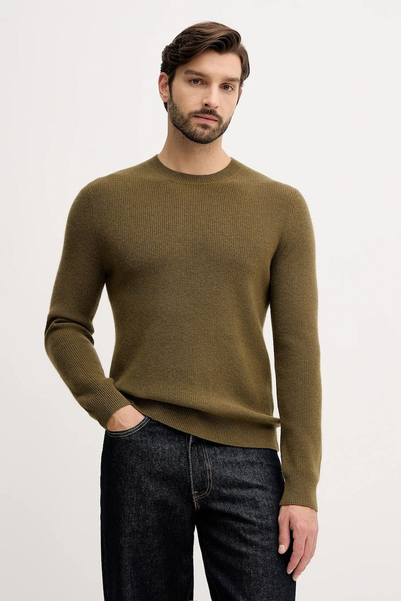 Sisley pulover din amestec de lână culoarea verde, 18AYS104I