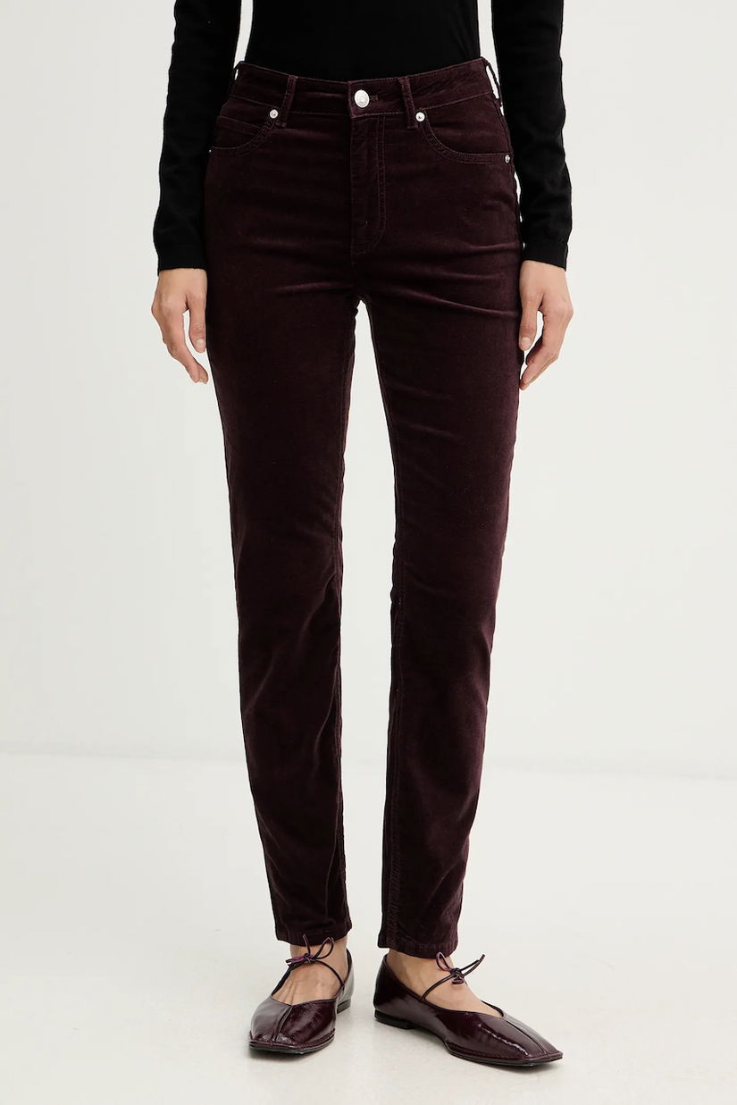 Marc O'Polo pantaloni culoarea bordo, mulată, high waist, 511096811111