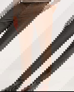 United Colors of Benetton pantaloni de bumbac culoarea maro, cu fason chinos, 49L6UF05Z