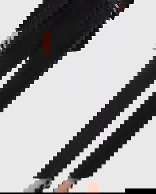 AllSaints pantaloni de catifea culoarea negru, mulată, high waist, W065QD