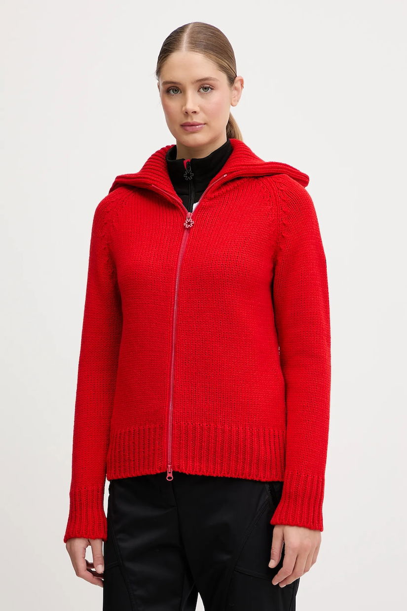 Newland cardigan din amestec de lână LADY W FULL ZIP culoarea roșu, călduros, N46808.116