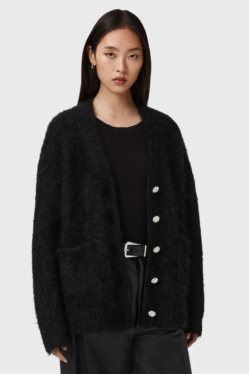 AllSaints cardigan de lână culoarea negru, W077KD