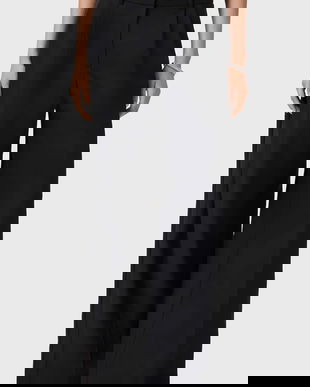 AllSaints pantaloni cu lână culoarea negru, lat, high waist, W052QD