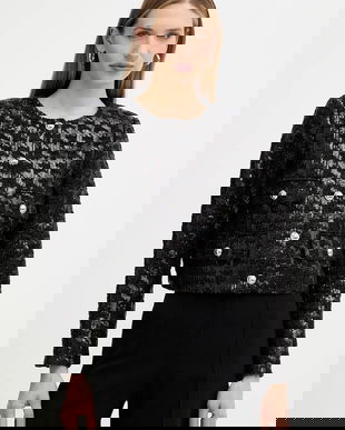 MICHAEL Michael Kors sacou culoarea negru, un singur rând de nasturi, MF510CAJSD