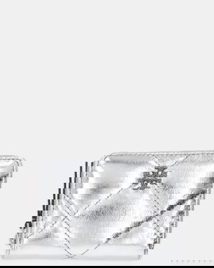 Tory Burch portofel Kira Diamond culoarea argintiu, 175007-040