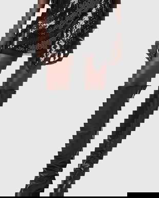 AllSaints fustă culoarea negru, mini, evazați, W035RD