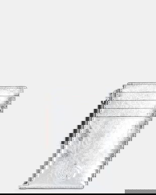 Tory Burch portofel de piele Fleming culoarea argintiu, 175191-040