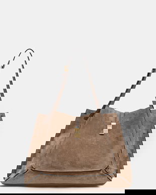 Pollini geantă de mână din piele întoarsă culoarea verde, PC4415PP0N QI1