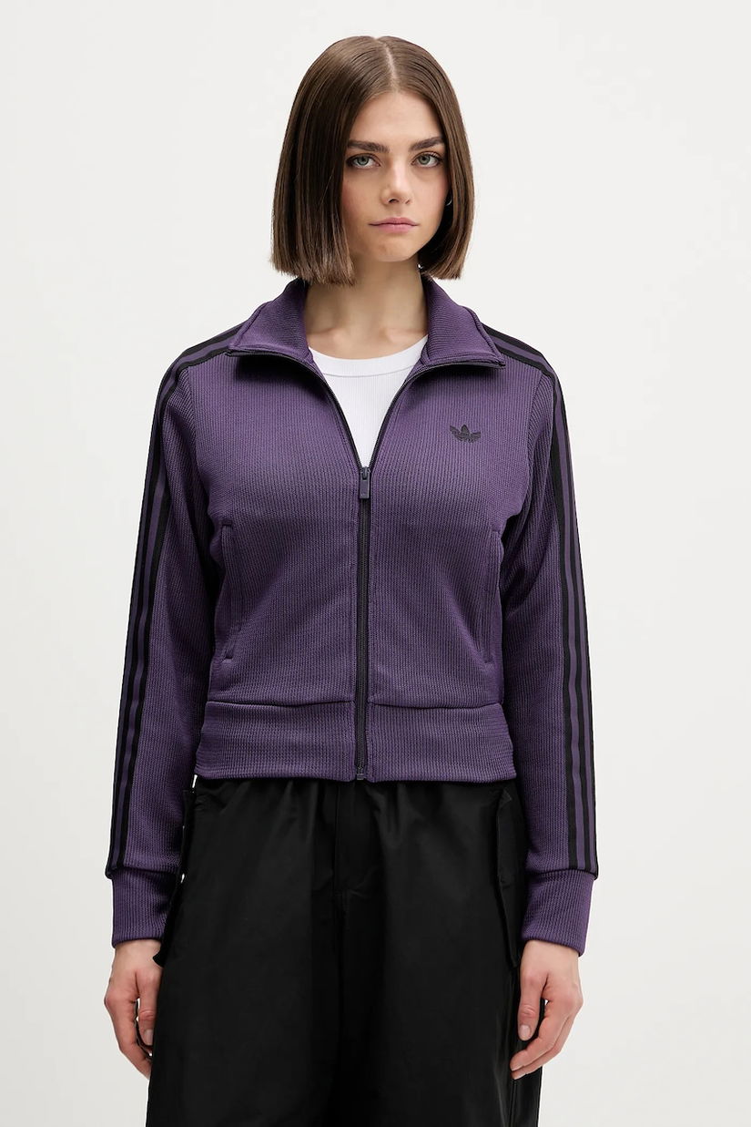 adidas Originals bluză Firebird culoarea violet, cu imprimeu, JY2615